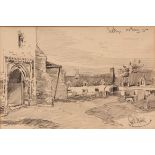 George Charles Haite (1855-1924, British), "Sutton, 24th Aug, 1900", pencil drawing, inscribed upper