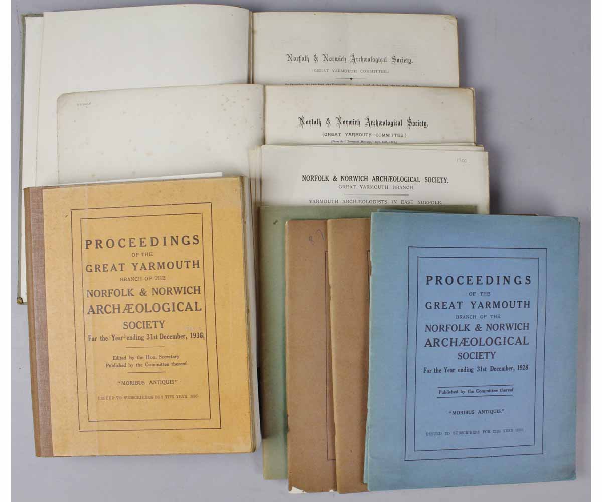 NORFOLK AND NORWICH ARCHAEOLOGICAL SOCIETY (GREAT YARMOUTH COMMITTEE), bound volume, various