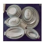 Quantity of 19th century dolls dinner ware, to include range of covered vegetable dishes, meat