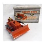 Dinky Toys No 961 Blaw Knox Bulldozer, in red livery (rubber crawler tracks perished), in blue and