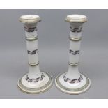 Pair of Victorian candlesticks (cracked), 8 high