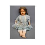 Krammer & Ranhart celluloid head and shoulder doll, No 225, 17 high