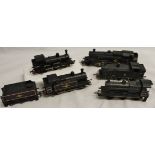 Collection of five 00 gauge assorted black tank locos of mixed manufacture, all unboxed