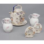 Mixed Lot: Masons Mandarin pattern tea kettle, together with a bowl, and two small oval picture