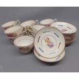 Quantity of 19th century puce lustre cups and saucers (qty)
