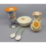 Mixed Lot: Beswick salad bowl and tongs, together with further Myott & Sons jug, Rialto Ware