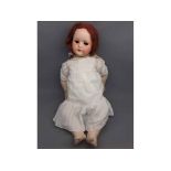 Heubach Koppelsdorf 250 doll, in white gown, approx 24 high