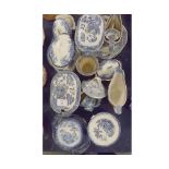 Mixed Lot: various 19th century blue and white china wares, to include range of various miniature