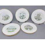 Set of six Wedgwood plates, decorated with designs after by David Gentleman watercolours, 10 “