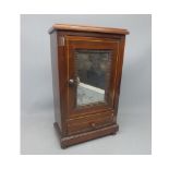 Edwardian mahogany apprentice style single door, single drawer wardrobe, 14 high