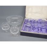 Mixed Lot: cased set of Watford Crystal glasses, together with a further Stuart cut glass bowl