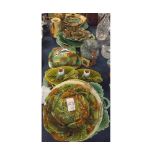 Large mixed lot: various 19th century Majolica and other table wares, to include various serving