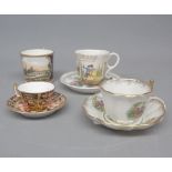 Mixed Lot: three various small cups, miniature cups and saucers to include Royal Crown Derby,