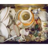 Box: various mixed ceramics to include fruit decorated plates, various figurines and other mixed