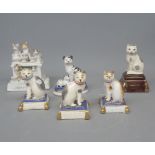 Mixed Lot: various Staffordshire and other models of cats, largest 4 “ high (7)