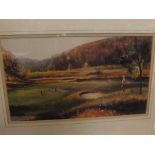 AFTER ROBERT HARNETT, coloured print, For The Match (golf landscape), 8 x 14