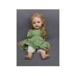 Vintage Flirty Eye doll, in green dress, 18 high