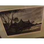 WILLIAM RAWSON, signed pair of aquatints, The Call of the Moon and Chill October , 7 x 10 (2)