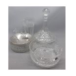 Mixed Lot: Edinburgh and other crystal wares, to include circular glass bowl, flat-bottomed ships