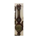 Rossi Norwich 19th century mahogany cased banjo barometer thermometer combination for restoration