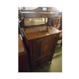 19th century rosewood and inlaid music cabinet, the mirrored back section with two drawers over a