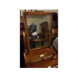 Victorian mahogany swing dressing table mirror, on two drawer base