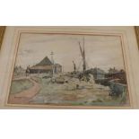 RUSSELL SIDNEY REEVE, signed and dated 32, pencil and watercolour, inscribed "Heybridge Basin,