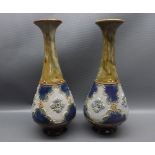 Pair of Royal Doulton stoneware baluster vases, pattern number 8368, 11" high