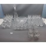 Quantity of Edinburgh Crystal glass wares to include decanter, bowl, and various drinking glasses