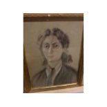 JEAN D ALEXANDER, signed, pastel, portrait of Ann Dunster (see label verso), 17" x 13"