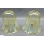 Pair of Victorian Vaseline glass light shades