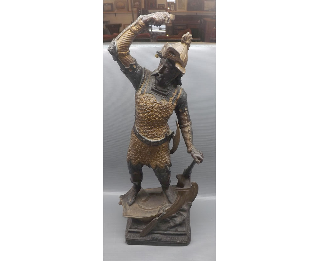 19th century bronze spelter figure of a soldier