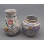 Poole Carter Stabler Adams small squat vase, together with a further modern Poole vase (2)