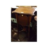 Late 19th or early 20th century mahogany and inlaid kettle stand, with drop down baize lined sides