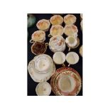 Mixed Lot: various 19th and early 20th century tea wares, to include Crown Staffordshire and