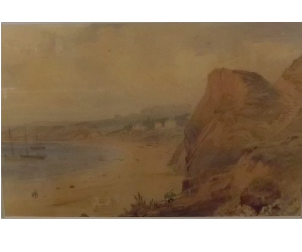 ATTRIBUTED TO H GASTINEAU, watercolour, Coastal bay, 9" x 14"