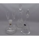 Mixed Lot: Edinburgh Crystal circular clear cut glass decanter, together with two further