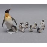 Mixed Lot: six small Royal Doulton penguin models, together with a further Hutschenreuther penguin