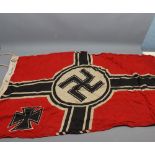 German WWII style battle flag, with various stamps