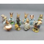 Mixed Lot: Beswick Beatrix Potter figures, to include Mrs Flopsy Bunny, Mrs Rabbit and Bunnies,