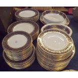 Good quantity Royal Doulton Imperial Blue dinner wares, to include dinner plates, side plates,