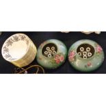 Mixed Lot: pair of continental rose decorated posy holders, and a quantity of Wedgwood dessert bowls