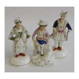 Three various 19th century Staffordshire figures, comprising male and female actors wearing turbans,