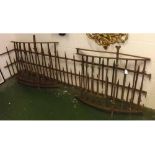 Mixed Lot: 19th century spiked iron railing, together with two curved railings (3)