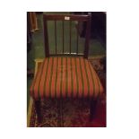 Georgian mahogany dining chair with striped upholstered seat