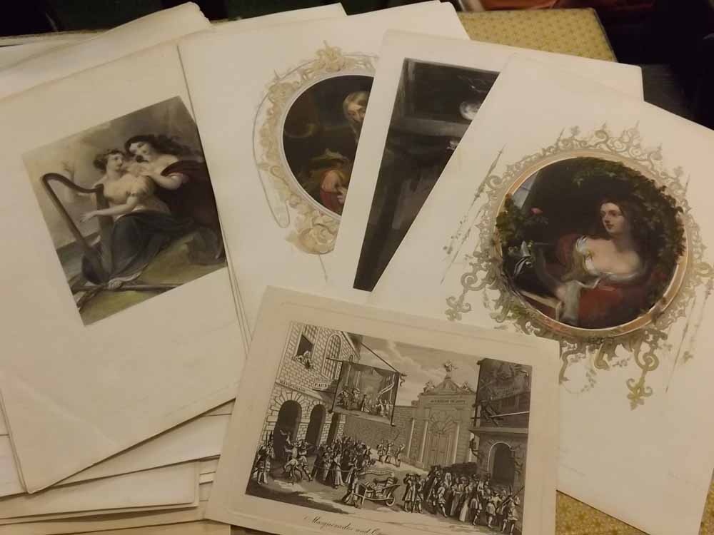FOLDER: various 19th century music related black and white and coloured prints, assorted sizes