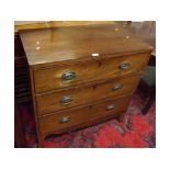 19th century mahogany three drawer chest, 33" wide