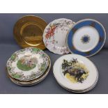 Mixed Lot: decorative plates to include Minton gilt decorated plate, pattern no 5097; Spode Byron