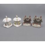 Mixed Lot: four 19th century Staffordshire pastille burners formed as cottages, largest approx 5"