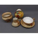 Mixed Lot: Royal Worcester Blush wares, to include teacup and saucer, wide brimmed vase, further